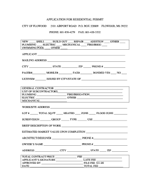 Residential Permit Application