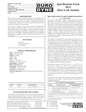 Duct Sealing Specification Form