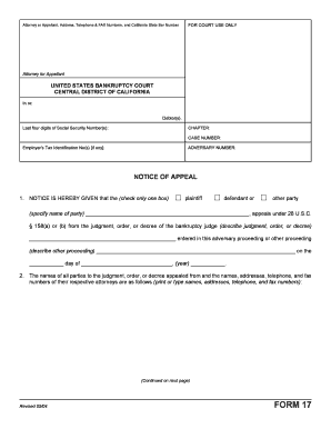 Notice of Appeal