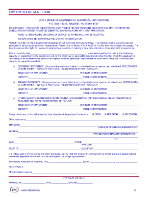 Employer Statement Form