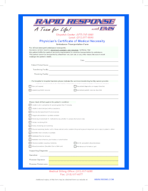 Physician's Certificate of Medical Necessity