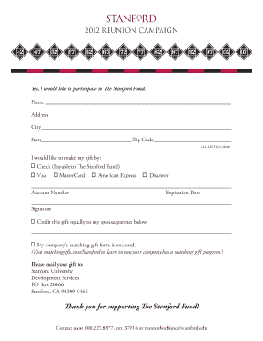 Stanford Fund Donation Form