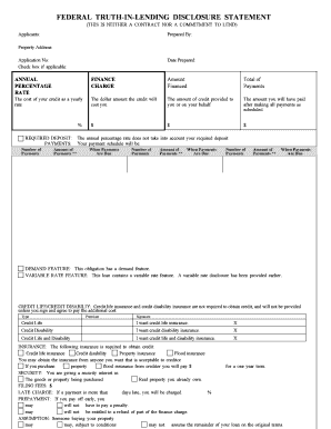Federal Truth-in-Lending Disclosure Statement
