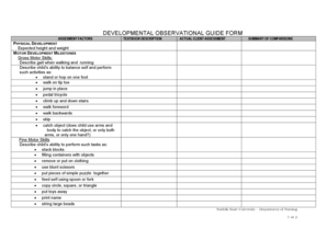 Developmental Observational Guide Form