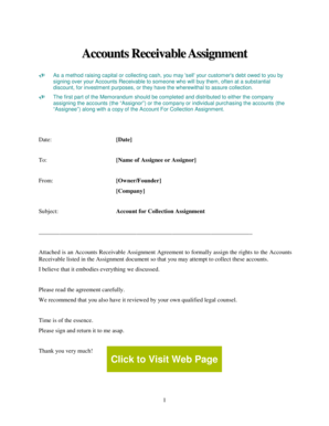 assignment of accounts receivable form