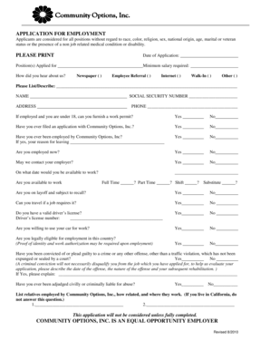 Employment Application Form