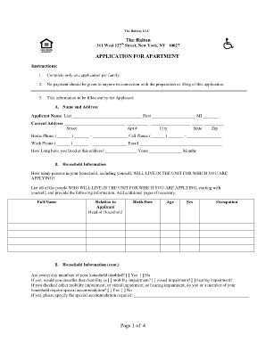New York City Apartment Application
