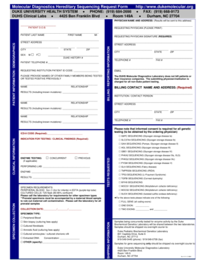 Hereditary Sequencing Request Form