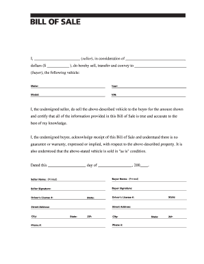 Vehicle Bill of Sale