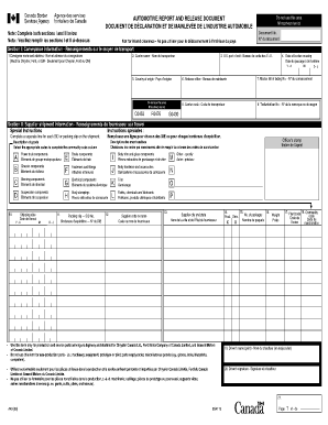 Document de déclaration et de mainlevée de l'industrie automobile