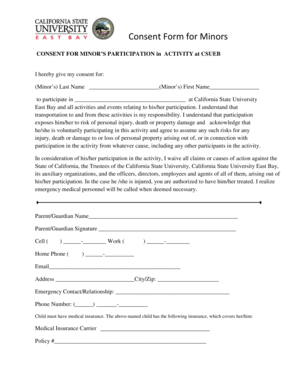 Consent Form for Minors
