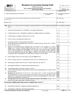 Form 8611 Low-Income Housing Credit Recapture