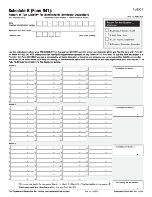 Schedule B (Form 941) Tax Liability Report