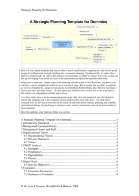 Strategic Planning Template for Dummies