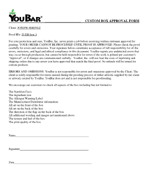Custom Box Approval Form