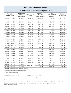 Nyc Doe Payroll Schedule Per Diem - Fill Online, Printable, Fillable, Blank  | pdfFiller