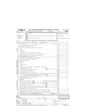 US Corporation Short-Form Income Tax Return