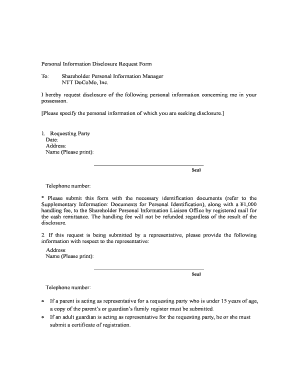 Personal Information Disclosure Request Form