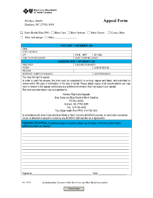 Health Insurance Appeal Form