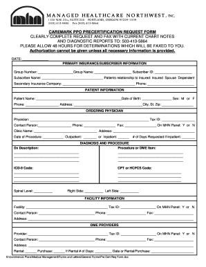 Caremark PPO Precertification Request Form