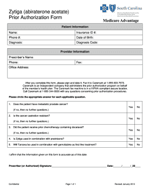 Zytiga Prior Authorization Form