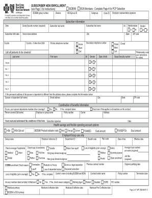 BCBSM Subscriber New Enrollment Form