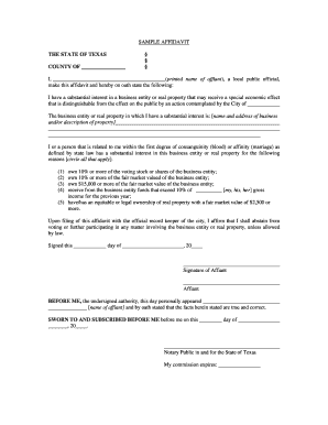 Texas Affidavit of Interest