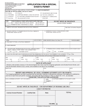 Colorado Special Events Permit Application