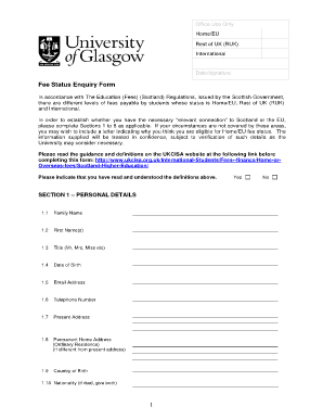 Fee Status Enquiry Form