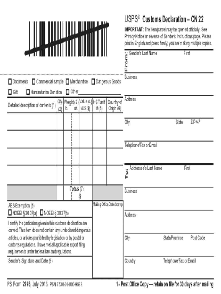 Usps Form Ps 2976 R Pdf Fill Online, Printable, Fillable, Blank