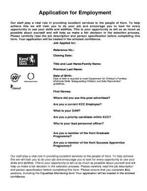 Kent County Council Employment Application