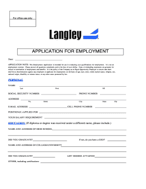 Employment Application Form