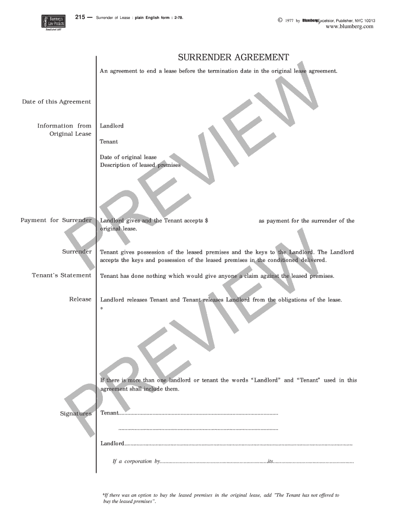 Surrender Agreement Nyc - Fill Online, Printable, Fillable, Blank Throughout surrender of lease agreement template
