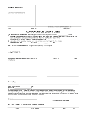 California Corporation Grant Deed