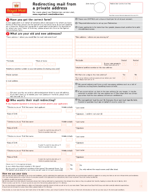 Royal Mail Consumer Redirection Application Form