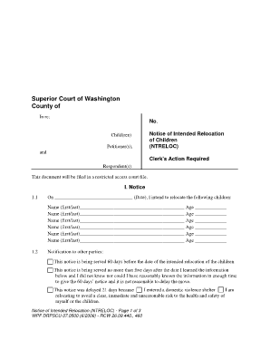 Child Relocation Notice