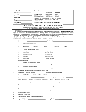Ghana Entry Permit/Visa Application