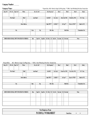 Employee Payroll Input Form