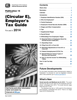 IRS Publication 15 (Circular E) 2014