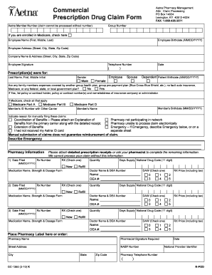 claim form aetna pdffiller number