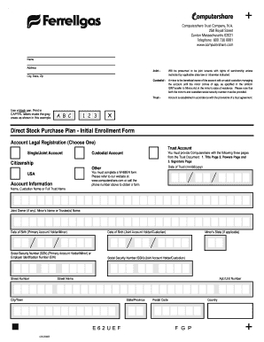 Direct Stock Purchase Plan Initial Enrollment Form