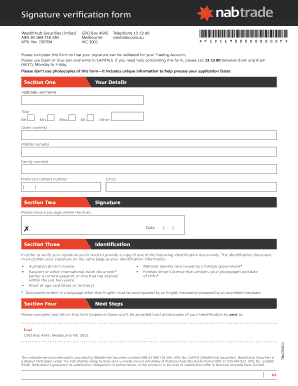 Signature Verification Form