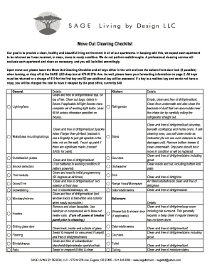 Move Out Cleaning Checklist