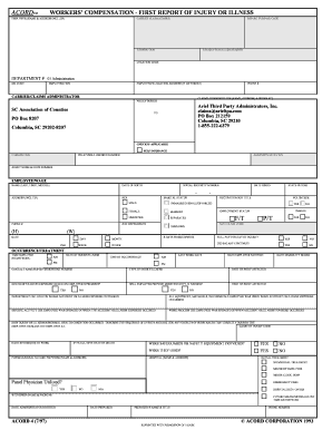 Workers' Compensation First Report of Injury or Illness