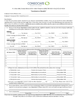Coordination of Benefits Form