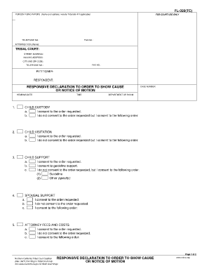Responsive Declaration to Order to Show Cause