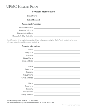 Provider Nomination Form