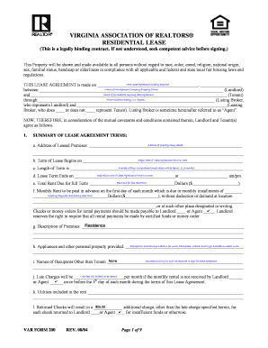 Virginia Residential Lease Agreement