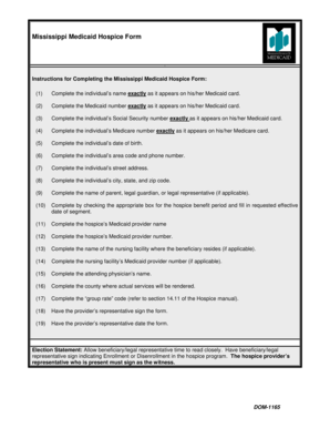 Mississippi Medicaid Hospice Enrollment Form