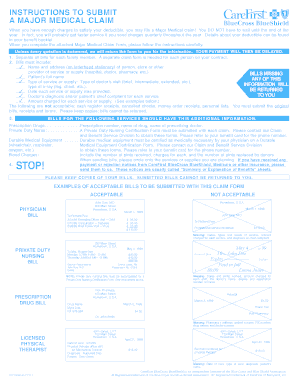 Major Medical Claim Form